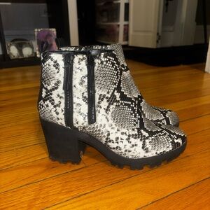 Snake Print Chelsea Boots